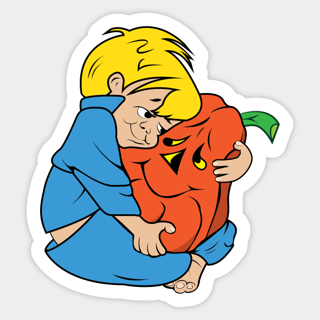 A Boy & His Pumpkin Sticker by Underdog Designs